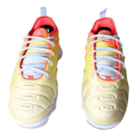 NIKE Air VaporMax Plus 'Opti Yellow Laser Crimson' Running Shoes Size 7.5 - Picture 4 of 9